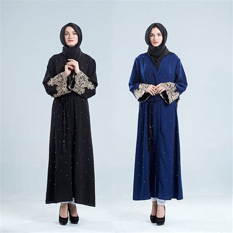 Vestido musulmán Hijab Ramadán Abayas para mujer caftán Kimono