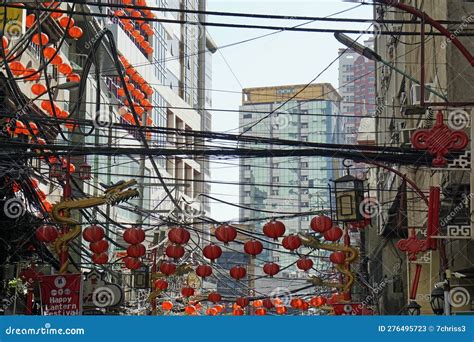 Manila Philippines Circa March 2023 Colorful Red Lanterns In