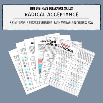 Radical Acceptance Distress Tolerance DBT Handouts By KH Counseling