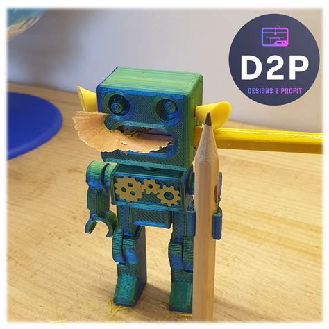 3D file Robot Pencil Sharpener・Design to download and 3D print・Cults