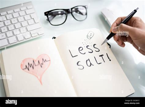 Blood Pressure And Hypertension Eat Less Salt Stock Photo Alamy