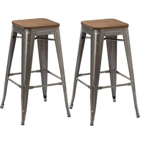 Wayfair 30" Metal / Wood Industrial Bar Stool - AptDeco