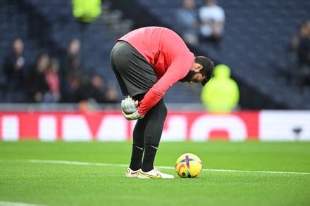 Liverpool Goalkeeper Alisson Becker 1 Warming Editorial Stock Photo