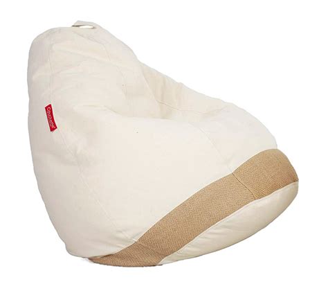 Buy Stillo Teardrop Filled Bean Bag With Footrest (XXXL ,Beige) Online ...