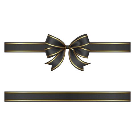 Black Bow And Ribbon With Gold Edging For Black Friday Backgrounds