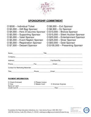 Fillable Online 10 Outstanding Nonprofit Sponsorship Request Letter