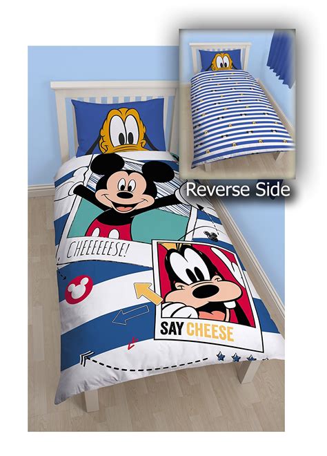 Disney Mickey Mouse Polaroid Reversible Panel Single Bed Duvet Quilt