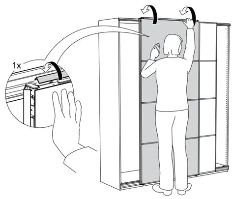 Ikea Pax Pair Of Sliding Door Frames With Rail Instruction Manual