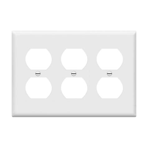 Duplex Receptacle Three Gang Wall Plate ENERLITES