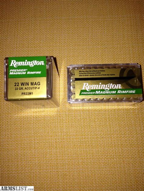 Armslist For Sale 100 Rounds 22 Mag Remington Premier 33 Grain Accutip V