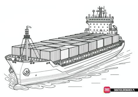 A Drawing Of A Large Cargo Ship In The Water