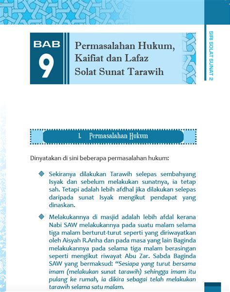 Siri Solat Sunat Solat Tarawih Pustaka Cahaya Kasturi