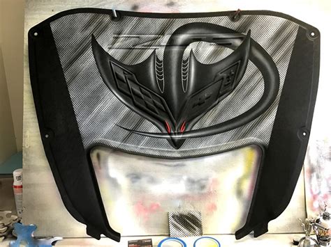 C7 Corvette And Z06 Airbrushed Hood Liner Ray W Color Eyes