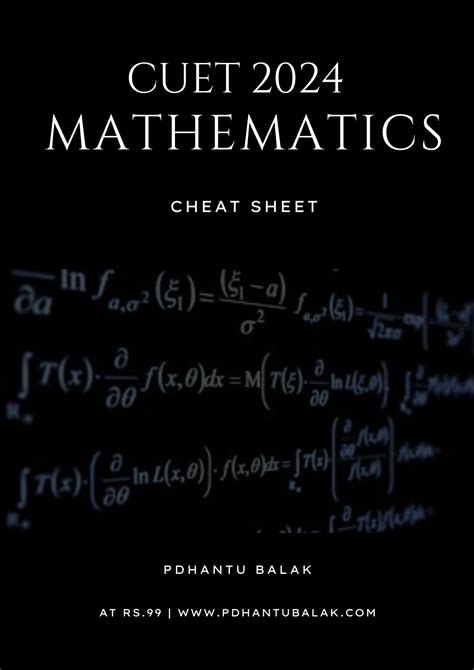 Mathematics Cheat Sheet For Nta Cuet Ug 2024 Your Ultimate Exam