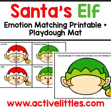 Santas Elf Emotion Cards Printable Active Littles