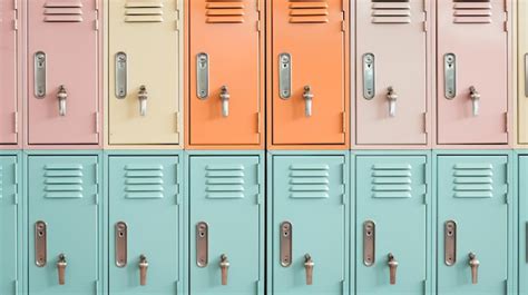 Premium Ai Image Generative Ai Row Of High School Lockers In The