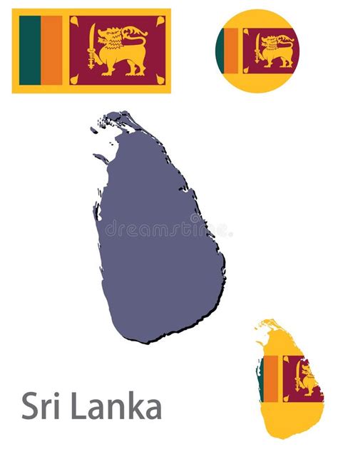 Ejemplo Del Vector De La Silueta Del Mapa De Sri Lanka Ilustración del