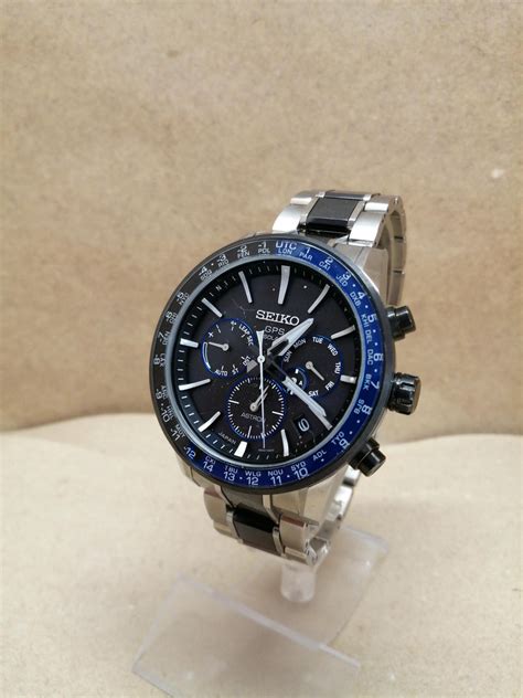 Seiko Astron Sbxc009 Dualtaime Titanium Ceramic Day Date Gps Solar Mens Watch Japan Pre Owned