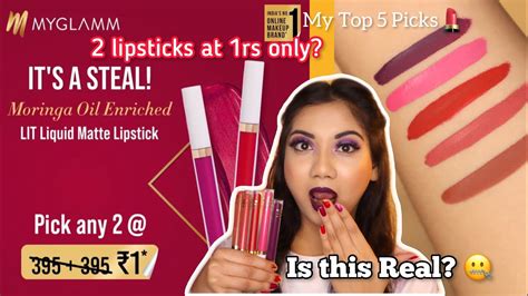 MyGlamm LIT Liquid Matte Lipstick at ₹1 only || 2 Lipsticks at Rs. 1 ...