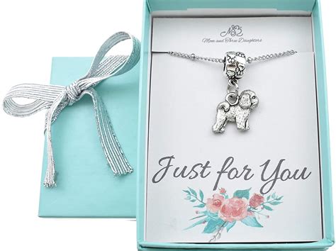 Bichon Frise Charm Necklace In Silver Pewter 18 Inch Stainless Steel