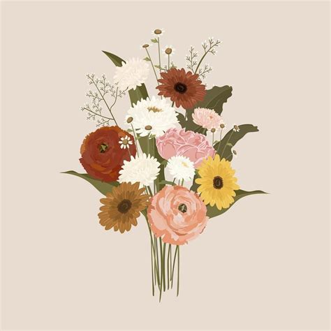 Download Premium Psd Image Of Pastel Flower Bouquet Clipart