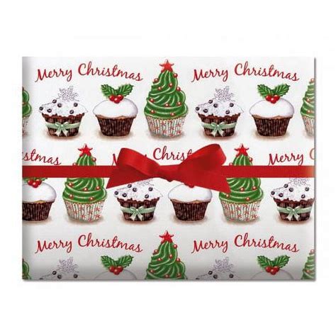 Christmas Cupcake Jumbo Rolled Gift Wrap 72 Sq Ft Walmart