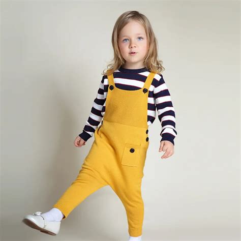 Spring 2016 Kids Overall Pants Clothes Newborn Baby Bebe Knitted