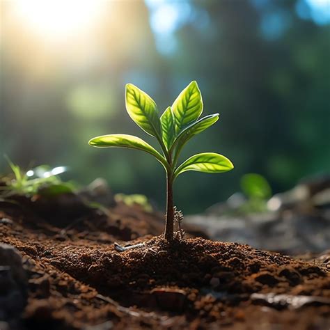 Planta que crece en tierras agrícolas o bosques con luz solar durante