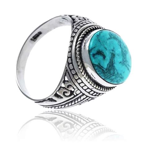 Bague Ethnique Turquoise Argent Atelier Yuwa Ciao Jp