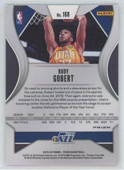 2019 20 Panini Prizm Orange Ice Rudy Gobert Utah Jazz 168 EBay