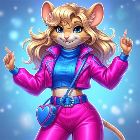 Whimsical Blonde Mouse In Stylish Ensemble Artgerm Style Photo AI