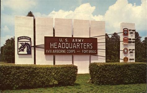 Entrance Sign Fort Bragg, NC Postcard