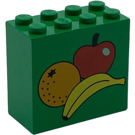 Lego Brick 2 X 4 X 3 With Fruit Apple Banana Orange 30144 Comes In Brick Owl Lego Marketplace