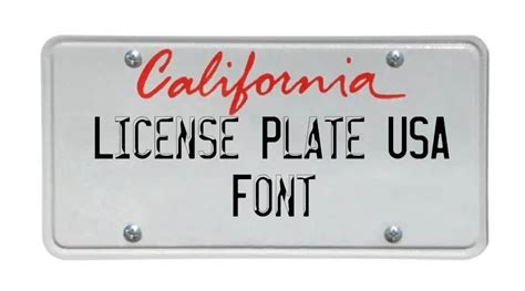 License Plate Usa Font Free Fonts Vault