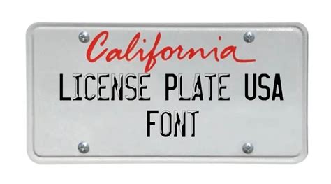 License Plate USA Font | Free Fonts Vault