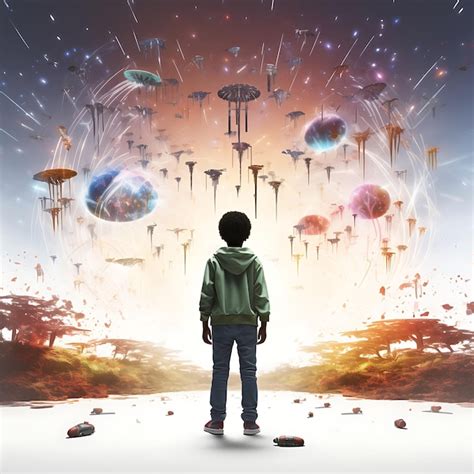 Premium Ai Image Photoshoot Of 3d Render With Future Scene Of A Kid