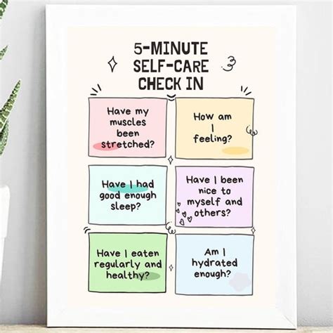 Self Care Digital Poster Self Love Print Mental Health Art Etsy