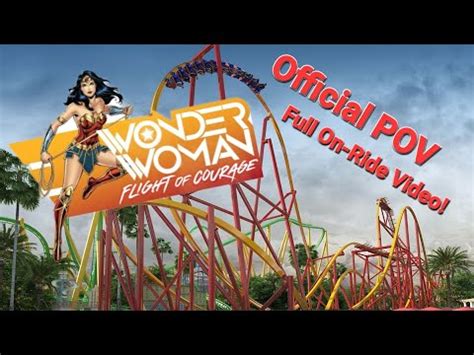 Wonder Woman Flight Of Courage Foward POV Official Six Flags Magic