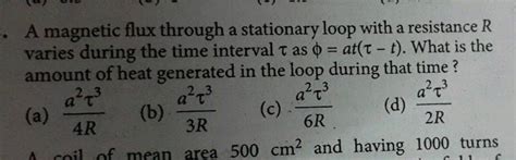 A Magnetic Flux Through A Stationary Loop With A Resistance R Varies