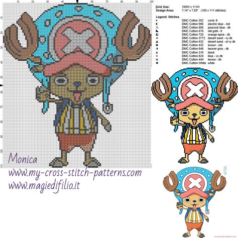 Tony Chopper One Piece cross stitch pattern - free cross stitch