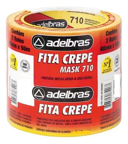 Kit 2 Rolos Fita Crepe Uso Geral 48mm X 50 Metros Pintura MercadoLivre