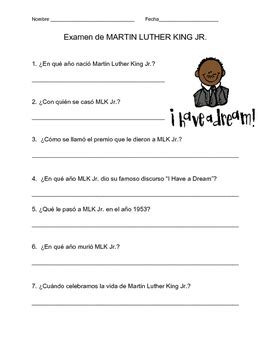 Martin Luther King Jr. Quiz in Spanish by Teachers Have Fun Too | TpT