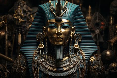 Premium Photo | Still life of statues of king pharaoh tutankhamun ...