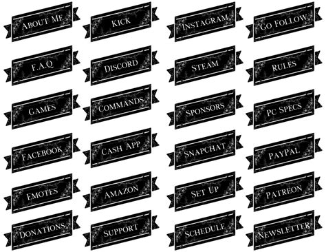 Black And White Twitch Panels Etsy