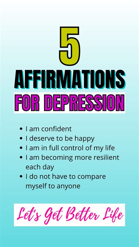 5 Positive Affirmations For Depression Artofit