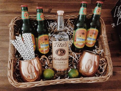 Moscow Mule Basket I Made For A Bridal Shower Copper Cups Available At