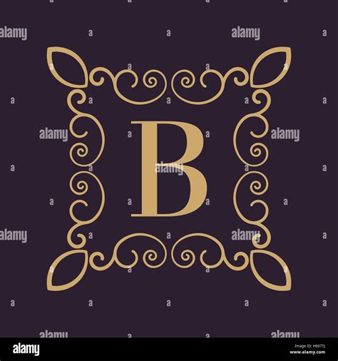 Monogram letter B. Calligraphic ornament. Gold. Retro, Business and ...