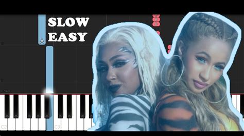 City Girls Ft Cardi B Twerk Slow Easy Piano Tutorial Youtube