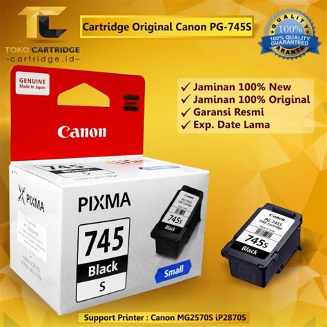 Jual Catridge Tinta Canon PG 745s 745 Small S Ori PG745s Black Katrid