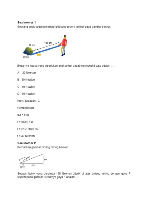 Contoh Soal Pesawat Sederhana | PDF